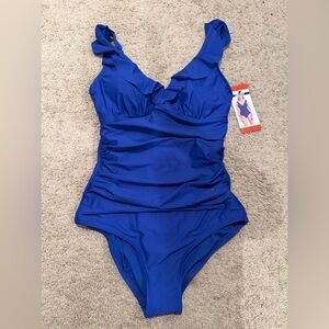 “New” DKNY Blue One Piece Swimsuit (Tummy Control) sizeM
